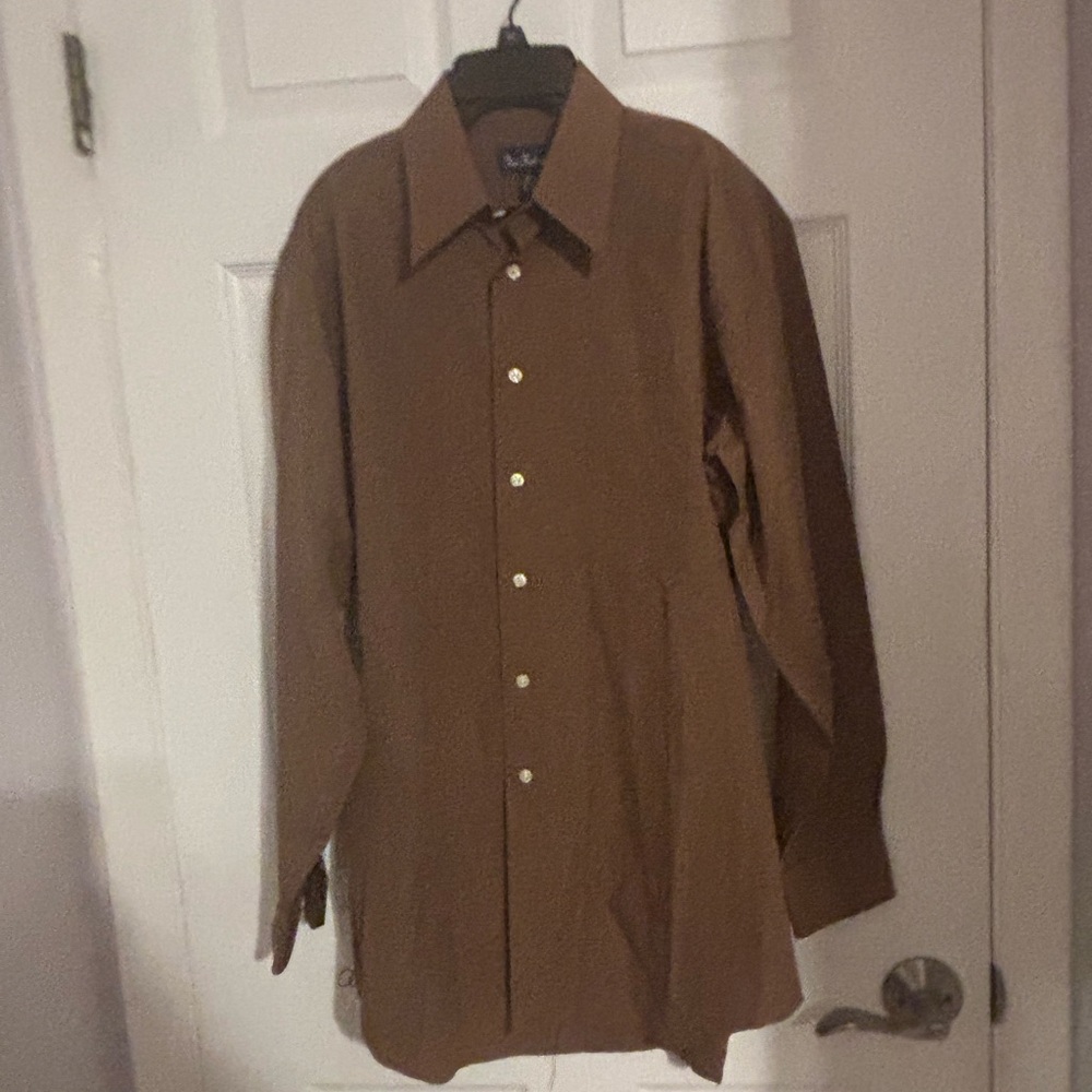 Paul Fredrick Brown Casual Button Down Shirt